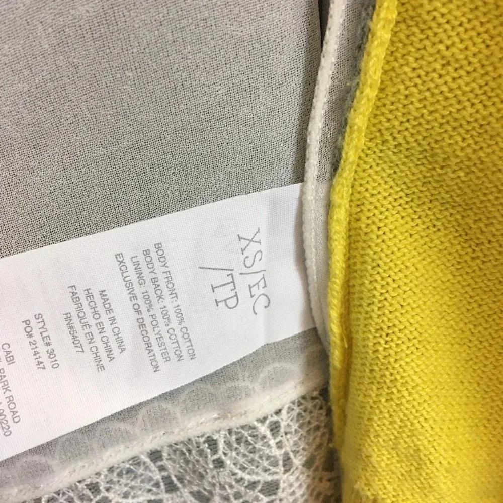 Cabi 3010 Belle Yellow Gray Layered Cardigan size XS - Picture 5 of 6